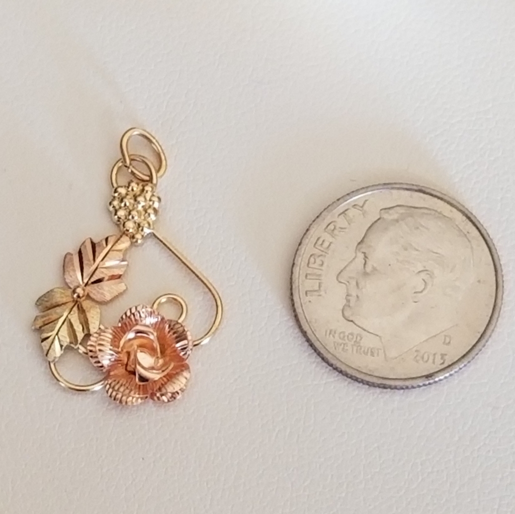 10k Gold Rose Pendant